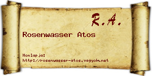Rosenwasser Atos névjegykártya